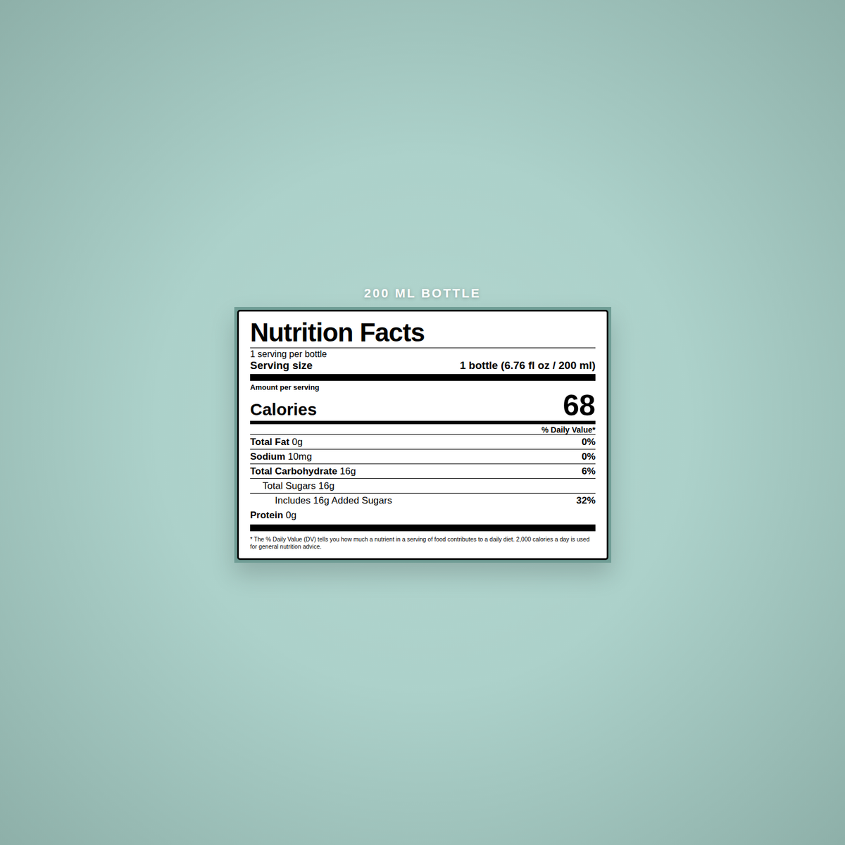 Thomas Henry Botanical Tonic Nutrition Facts